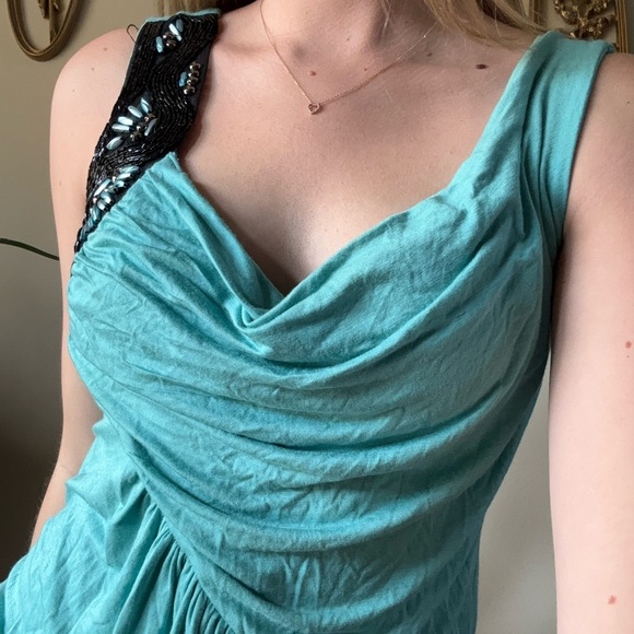 Y2K Deadstock Daytrip Teal and Black Black Beaded Top - Picture 8 of 9